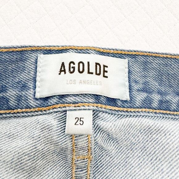 AGOLDE 90's Midrise Loose Fit Denim Distressed Ripped Jeans A069C-811 Size 25 - Picture 5 of 9